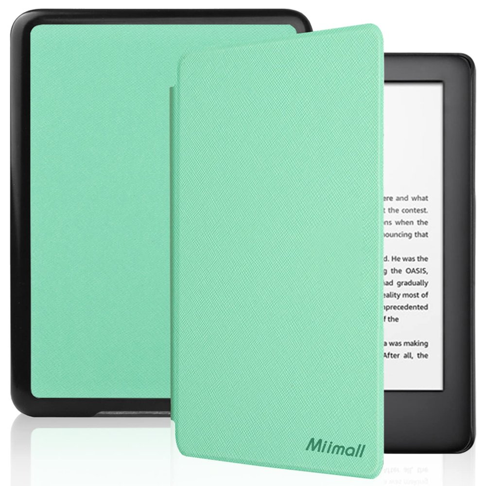 Miimall for All-New Kindle Case 11th Gen, 2022, Lightweight Premium PU Leather Bumper, Anti-Fingerprint Magnetic Auto Wake/Sleep Shockproof Case Cover for All-New Kindle 2022, 6 inch(Mint)