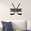 Custom Hockey Stick Night Light With Name Personalized Hockey Player Name Metal Sign Lamp Wall Art Led Lamp for Boys Kids Ice Hockey Lover Xmas Birthday Gifts Home Decor (Hockey Stick- Wood 1) view 2