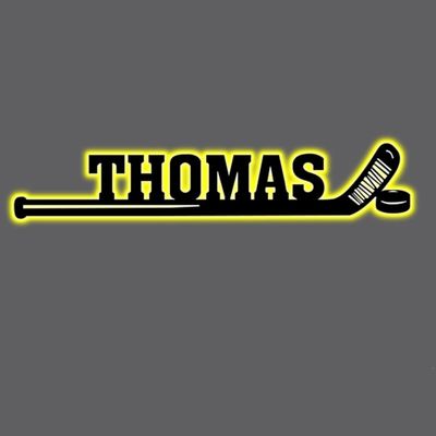 Custom Hockey Stick Night Light With Name Personalized Hockey Player Name Metal Sign Lamp Wall Art Led Lamp for Boys Kids Ice Hockey Lover Xmas Birthday Gifts Home Decor (Hockey Stick- Metal 2)