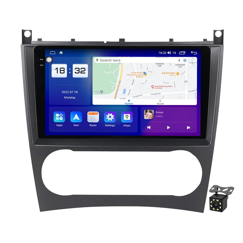 Android 11 for Mercedes Benz C-Class W203 W209 C180 C200 CL203 C209 A209 2004-2011 Car Stereo Radio 9.5" 2K Screen with GPS Navigation/Carplay/BT5.1/WiFi/SWC/DSP,M6 pro Plus 8+128g