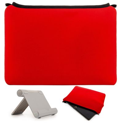 13 inch Sleeve Bag Slim Protective Carrying Case with Sturdy Metal Stand Holder for iPad Pro 12.9, Galaxy Tab S7 FE 12.4