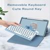 SOUYOYIHI Portrait Mode Keyboard Case for iPad A16 2025 (11th Gen, 11")/ iPad 10th Generation 10.9" 2022 Case with Round Key Colour Keyboard Detachable Clear Cover,Mint Green view 4