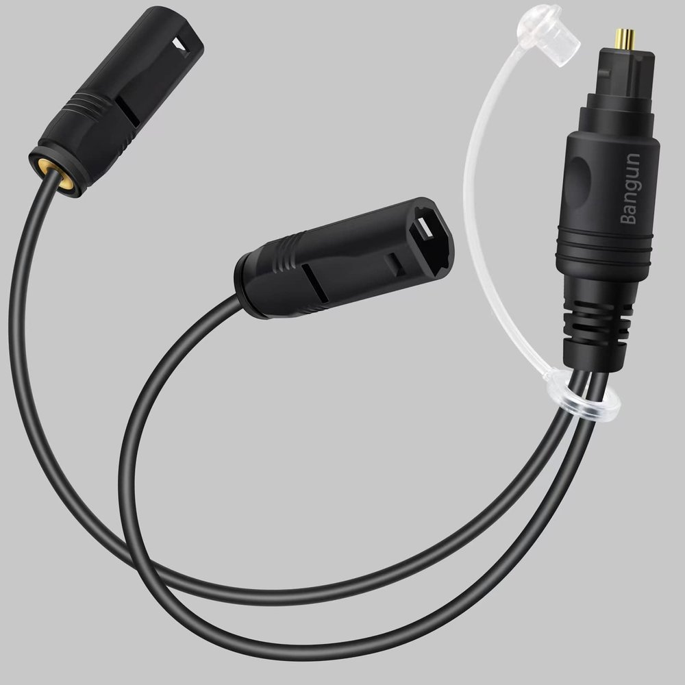 1x2 Digital Audio Splitter, Toslink Digital Fiber Optic Audio Splitter 1 Male Input 2 Female Output (for Home Theatre, Xbox, PS3/PS4)