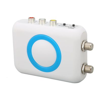 Dilwe RF Modulator Coaxial Adapter, M65A NTSC HD VHF Demodulator Converter with Cable, HD Input, AV Output, RF Output for CATV System