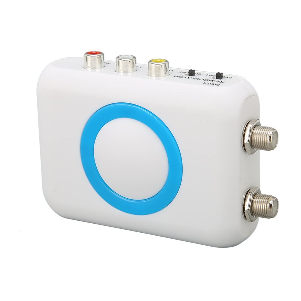 Dilwe RF Modulator Coaxial Adapter, M65A NTSC HD VHF Demodulator Converter with Cable, HD Input, AV Output, RF Output for CATV System