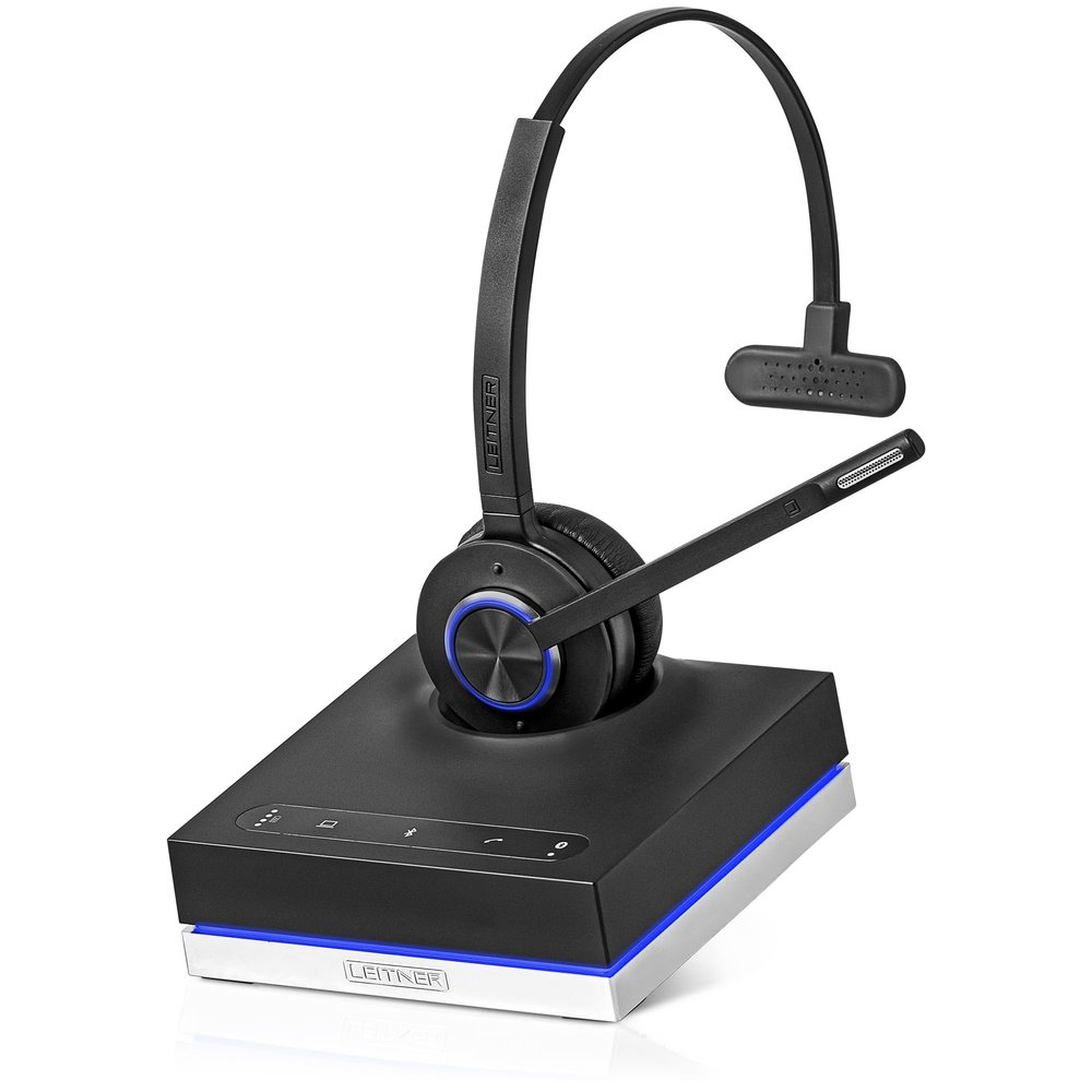 Leitner LH670 3-in-1 Wireless Office Headset with Mic  Wireless DECT Headset for Office Phone, Computer and Cell Phone  5 Year Warranty  Single-Ear
