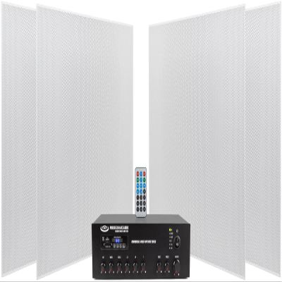 Pure Resonance Audio School Sound System Featuring 4 Ceiling Tile Speakers & Bluetooth Mixer Amplifier