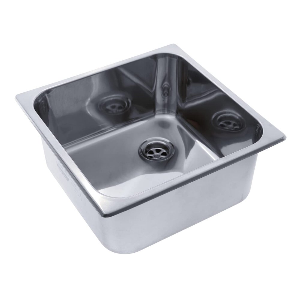 AMBASSADOR MARINE GRADE Rectangle 304 Stainless Steel Sink  Ultra-Mirror, 14-1/2" x 14-1/2" x 6" Deep (S44-4614-UM-W)
