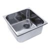 AMBASSADOR MARINE GRADE Rectangle 304 Stainless Steel Sink  Ultra-Mirror, 14-1/2" x 14-1/2" x 6" Deep (S44-4614-UM-W) view 1