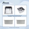 AMBASSADOR MARINE GRADE Rectangle 304 Stainless Steel Sink  Ultra-Mirror, 14-1/2" x 14-1/2" x 6" Deep (S44-4614-UM-W) view 2