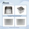 AMBASSADOR MARINE GRADE Rectangle 304 Stainless Steel Sink, Boat Sink/RV Sinks, Galley/Kitchen Sinks, Head/Bathroom, for boat/RV/camper - Ultra-Mirror, 14" x 13-1/4" x 8"Deep (S44-1831-UM-W) view 2