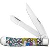 Case XX WR POCKET KNIFE STAINED GLASS ANGEL NATURAL BONE COLOR WASH TRAPPER, ITEM 38818, LENGTH CLOSED 4 1/8 INCH (6254 SS) view 1