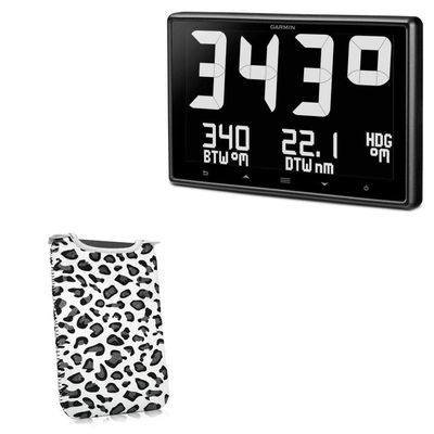 BoxWave Case Compatible with Garmin GNX 120 - Snow Leopard Plush SlipSuit, Animal Leopard Print Padded Soft Sleeve