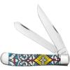 Case XX WR POCKET KNIFE STAINED GLASS CROSS NATURAL BONE COLOR WASH TRAPPER, ITEM 38817, LENGTH CLOSED 4 1/8 INCH (6254 SS) view 1
