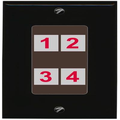 RiteAV Custom 4 Port Custom Wall Plate, 1 Gang, Black/Brown, Choose HDMI Coax 3.5mm Banana Cat5/6 Phone RCA Speaker Toslink USB