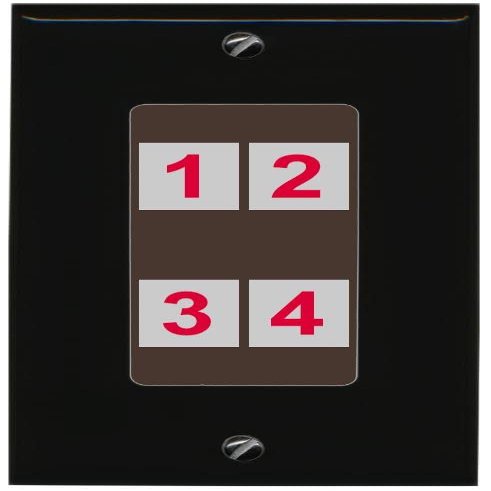 RiteAV Custom 4 Port Custom Wall Plate, 1 Gang, Black/Brown, Choose HDMI Coax 3.5mm Banana Cat5/6 Phone RCA Speaker Toslink USB