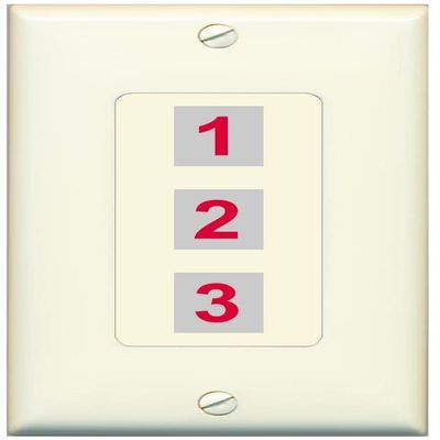 RiteAV Custom Wall Plate 3 Port, 1 Gang, Light-Almond, Choose HDMI Coax 3.5mm Banana Cat5/6 Phone RCA Speaker Toslink USB