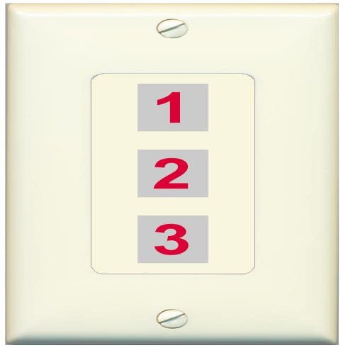 RiteAV Custom Wall Plate 3 Port, 1 Gang, Light-Almond, Choose HDMI Coax 3.5mm Banana Cat5/6 Phone RCA Speaker Toslink USB