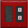 RiteAV Custom Wall Plate 2 Port, Brush, Red/Black, Choose HDMI Coax 3.5mm Banana Cat5/6 Phone RCA Speaker Toslink USB view 1