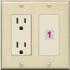 RiteAV Custom Wall Plate 1 Port, Outlet, Ivory/Light-Almond, Choose HDMI Coax 3.5mm Banana Cat5/6 Phone RCA Speaker Toslink USB view 1