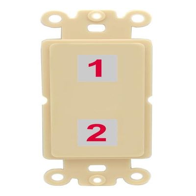 RiteAV Custom Wall Plate 2 Port, Rocker, Ivory/Ivory, Choose HDMI Coax 3.5mm Banana Cat5/6 Phone RCA Speaker Toslink USB