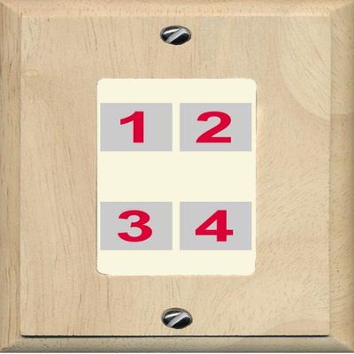 RiteAV Custom 4 Port Custom Wall Plate, 1 Gang, Wood/Light-Almond, Choose HDMI Coax 3.5mm Banana Cat5/6 Phone RCA Speaker Toslink USB