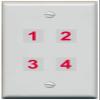 RiteAV Custom 4 Port Custom Wall Plate, Flat, Gray/Gray, Choose HDMI Coax 3.5mm Banana Cat5/6 Phone RCA Speaker Toslink USB view 1