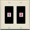 RiteAV Custom Wall Plate 2 Port, 2 Gang, Light-Almond/Black, Choose HDMI Coax 3.5mm Banana Cat5/6 Phone RCA Speaker Toslink USB view 1