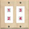 RiteAV Custom 4 Port Custom Wall Plate, 2 Gang, Wood/White, Choose HDMI Coax 3.5mm Banana Cat5/6 Phone RCA Speaker Toslink USB view 1
