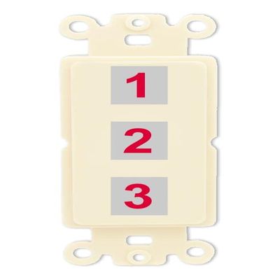 RiteAV Custom Wall Plate 3 Port, Rocker, Light-Almond, Choose HDMI Coax 3.5mm Banana Cat5/6 Phone RCA Speaker Toslink USB
