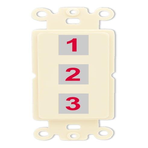 RiteAV Custom Wall Plate 3 Port, Rocker, Light-Almond, Choose HDMI Coax 3.5mm Banana Cat5/6 Phone RCA Speaker Toslink USB