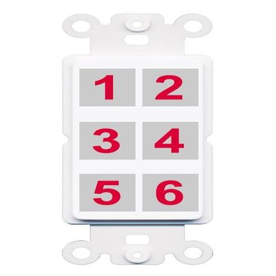 RiteAV 6 Port Custom Wall Plate, Rocker, White/White, Choose HDMI Coax 3.5mm Banana Cat5/6 Phone RCA Speaker Toslink USB