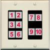RiteAV - Custom Wall Plate 10 Port - 2 Gang [Light-Almond/Black] view 1