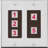 RiteAV Custom Wall Plate 5 Port, 2 Gang, Gray/Brown, Choose HDMI Coax 3.5mm Banana Cat5/6 Phone RCA Speaker Toslink USB view 1