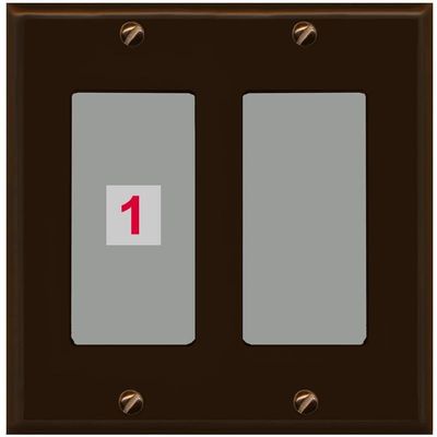 RiteAV Custom Wall Plate 1 Port, 2 Gang, Brown/Gray, Choose HDMI Coax 3.5mm Banana Cat5/6 Phone RCA Speaker Toslink USB