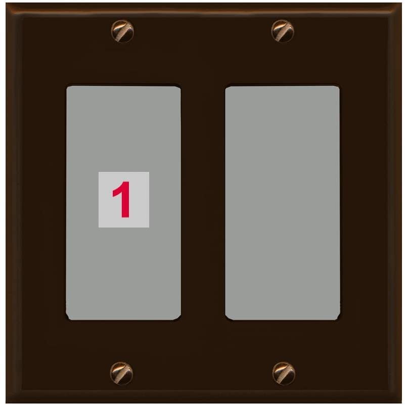 RiteAV Custom Wall Plate 1 Port, 2 Gang, Brown/Gray, Choose HDMI Coax 3.5mm Banana Cat5/6 Phone RCA Speaker Toslink USB