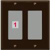 RiteAV Custom Wall Plate 1 Port, 2 Gang, Brown/Gray, Choose HDMI Coax 3.5mm Banana Cat5/6 Phone RCA Speaker Toslink USB view 1