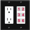 RiteAV 6 Port Custom Wall Plate, Outlet, Black/White, Choose HDMI Coax 3.5mm Banana Cat5/6 Phone RCA Speaker Toslink USB view 1
