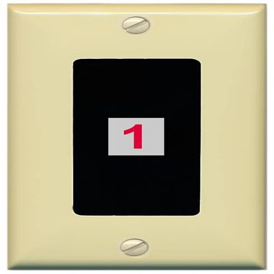 RiteAV Custom Wall Plate 1 Port, 1 Gang, Ivory/Black, Choose HDMI Coax 3.5mm Banana Cat5/6 Phone RCA Speaker Toslink USB