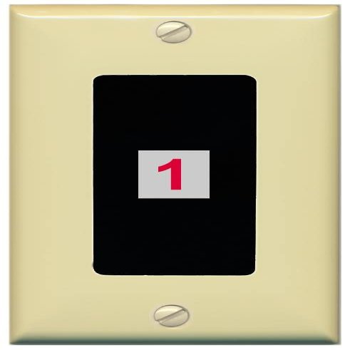 RiteAV Custom Wall Plate 1 Port, 1 Gang, Ivory/Black, Choose HDMI Coax 3.5mm Banana Cat5/6 Phone RCA Speaker Toslink USB