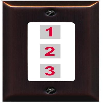 RiteAV Custom Wall Plate 3 Port, 1 Gang, Bronze/White, Choose HDMI Coax 3.5mm Banana Cat5/6 Phone RCA Speaker Toslink USB