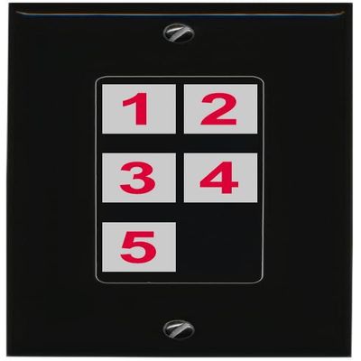RiteAV Custom Wall Plate 5 Port, 1 Gang, Black/Black, Choose HDMI Coax 3.5mm Banana Cat5/6 Phone RCA Speaker Toslink USB