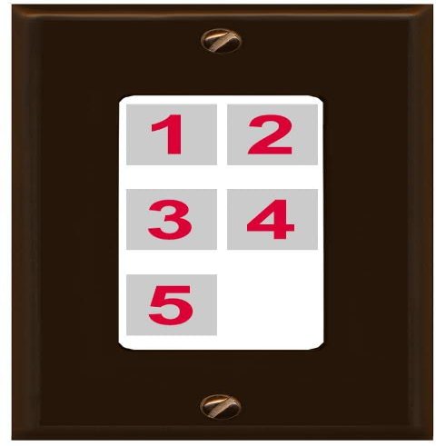RiteAV Custom Wall Plate 5 Port, 1 Gang, Brown/White, Choose HDMI Coax 3.5mm Banana Cat5/6 Phone RCA Speaker Toslink USB