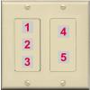 RiteAV Custom Wall Plate 5 Port, 2 Gang, Ivory/Ivory, Choose HDMI Coax 3.5mm Banana Cat5/6 Phone RCA Speaker Toslink USB view 1