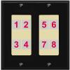 RiteAV Custom Wall Plate 8 Port, 2 Gang, Black/Ivory, Choose HDMI Coax 3.5mm Banana Cat5/6 Phone RCA Speaker Toslink USB view 1