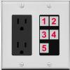 RiteAV Custom Wall Plate 5 Port, Outlet, Gray/Black, Choose HDMI Coax 3.5mm Banana Cat5/6 Phone RCA Speaker Toslink USB view 1