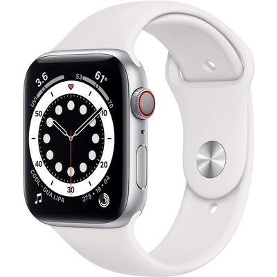 Apple Watch Series 6 (GPS + Cellular, 40mm) - Silver Aluminum Case with White Sport Band (Renewed)