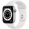 Apple Watch Series 6 (GPS + Cellular, 40mm) - Silver Aluminum Case with White Sport Band (Renewed) view 1