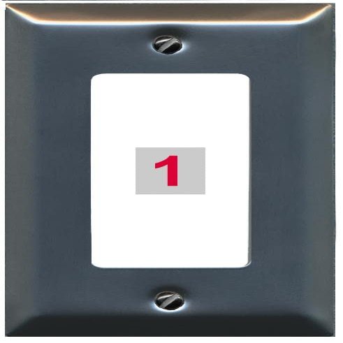 RiteAV Custom Wall Plate 1 Port, 1 Gang, Stainless/White, Choose HDMI Coax 3.5mm Banana Cat5/6 Phone RCA Speaker Toslink USB