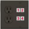 RiteAV Custom 4 Port Custom Wall Plate, Round Outlet, Brown/Brown, Choose HDMI Coax 3.5mm Banana Cat5/6 Phone RCA Speaker Toslink USB view 1